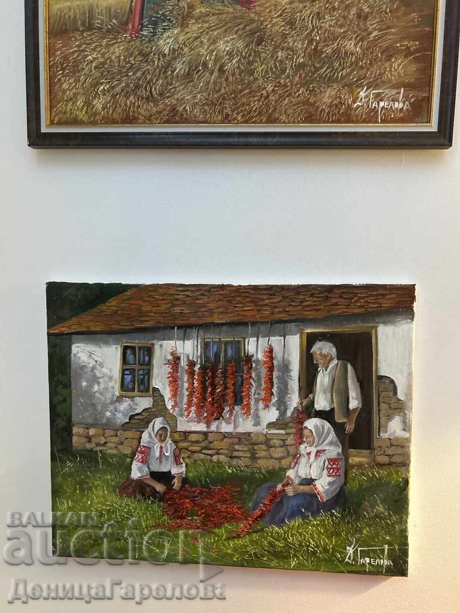 Δημοπρασία Δενίτσα Γκαρέλοβα πίνακας 50/40 "Αγροτικό τοπίο"