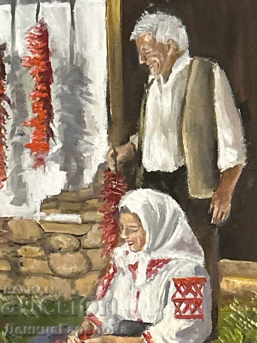 Παράδοση Δενίτσα Γκαρέλοβα πίνακας 50/40 "Αγροτικό τοπίο"