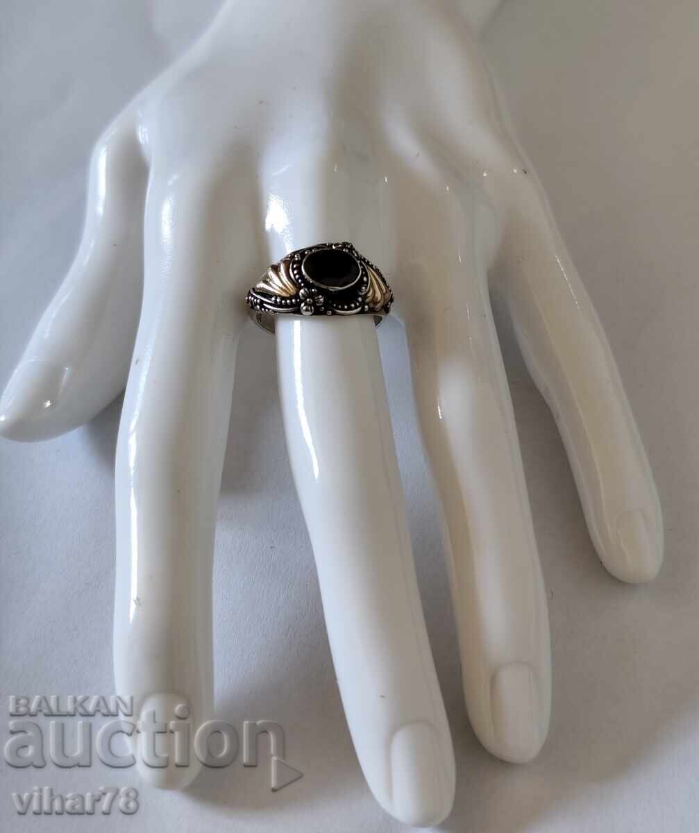 Silver ring with garnet - 5