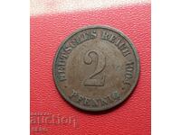 Germany - 2 Pfennig 1904 J - Hamburg - Low Mintage