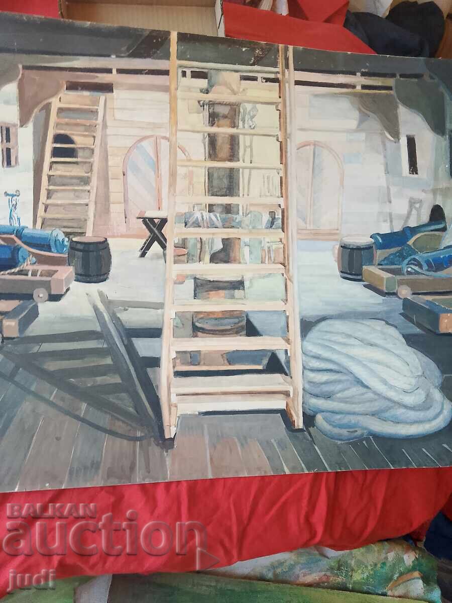 Петър Николов Магелан картина смесена техника