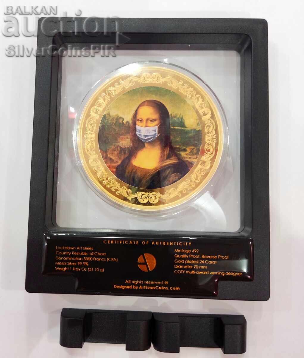 Licitație Argint 1 oz Mona Lisa 2023 Artă Pandemică Ciad Licitație Argint 1 oz Mona Lisa 2023 Artă Pandemică Ciad