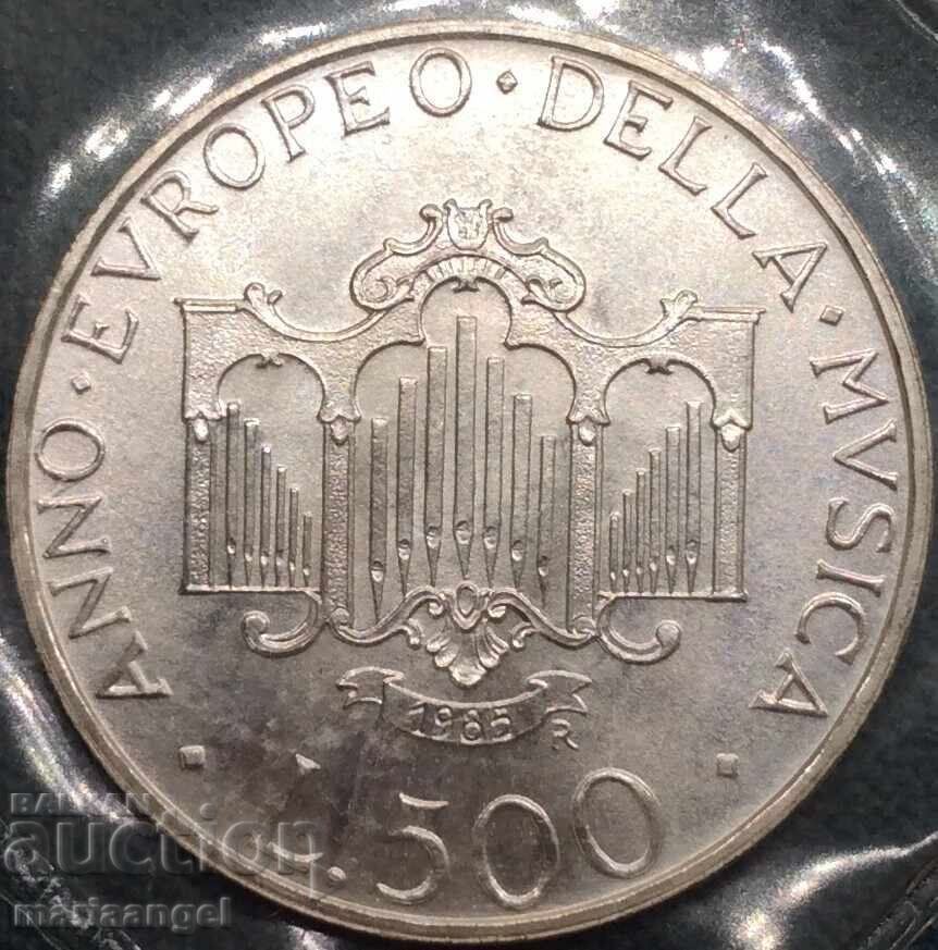 Delivery of 500 Lire 1985 Italy UNC Year of Music Ag Delivery of 500 Lire 1985 Italy UNC Year of Music Ag