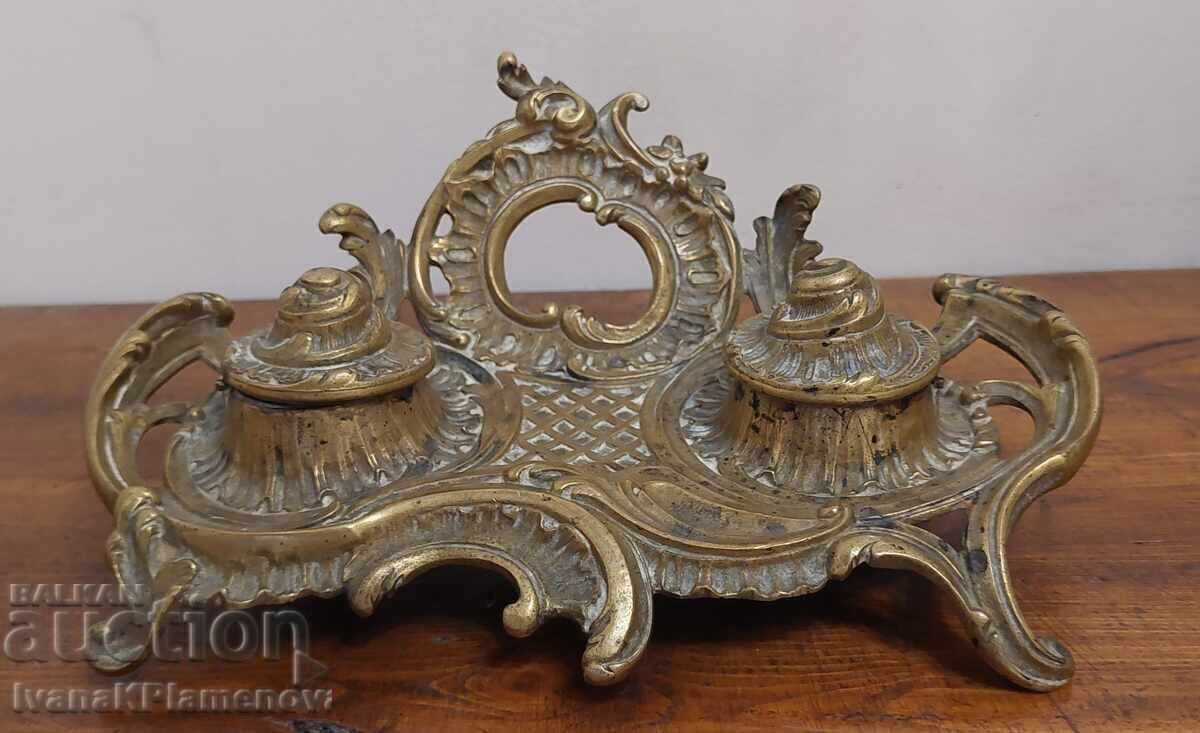 Recipient de cerneală din bronz pentru colecționari