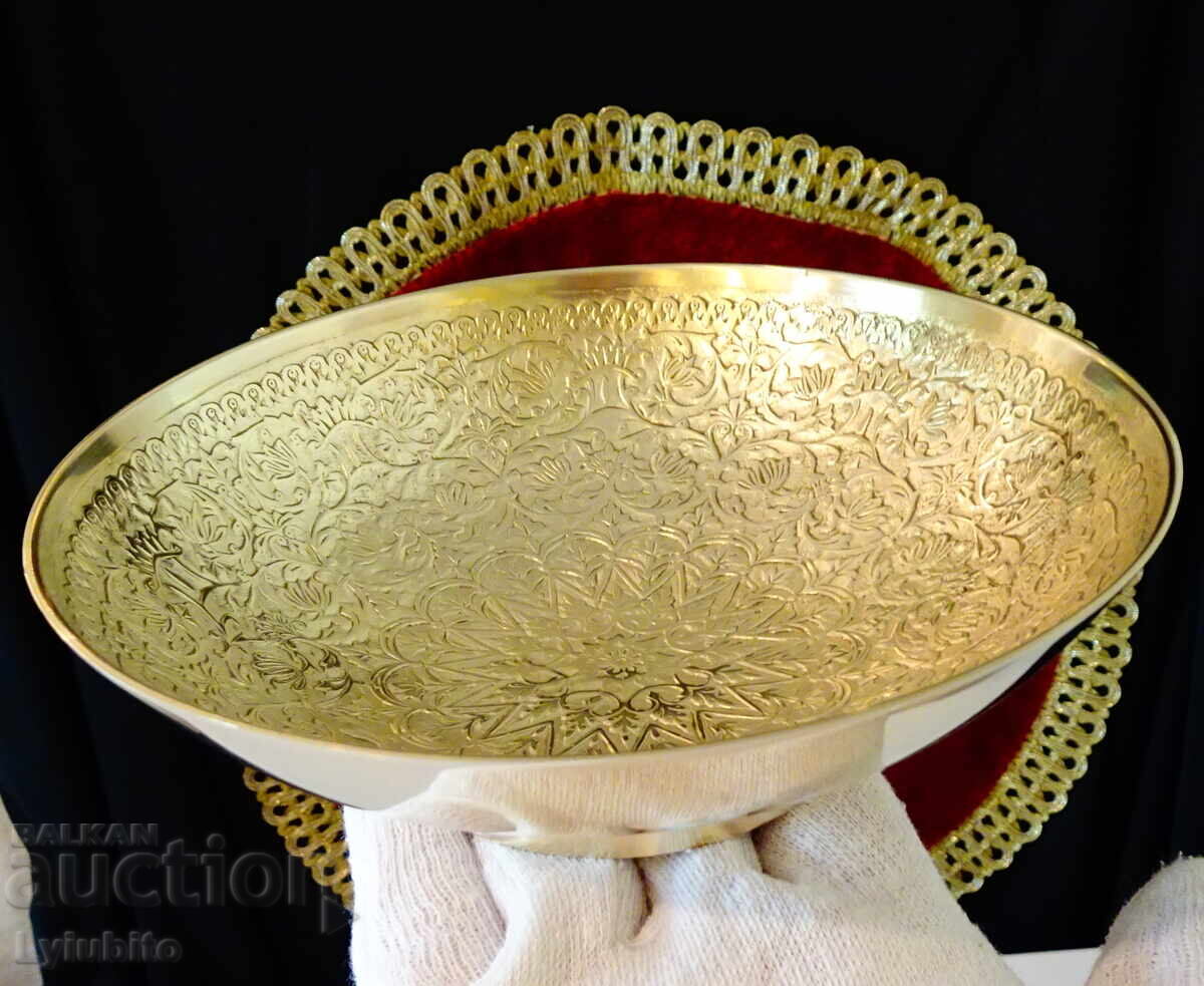 Bronze fruit bowl, candy dish with fairytale ornaments Bronze fruit bowl, candy dish with fairytale ornaments