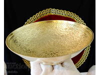 Bronze fruit bowl, candy dish with fairytale ornaments