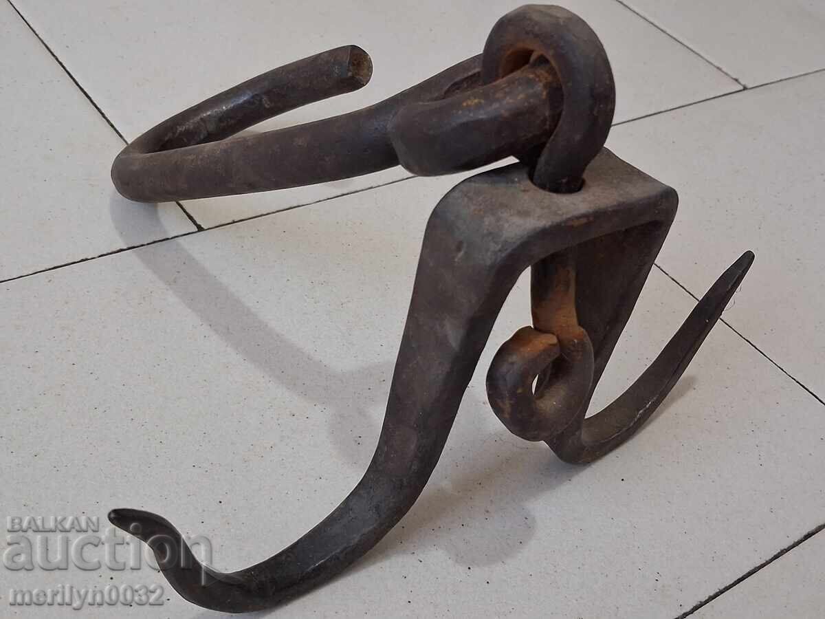 Αρχαία σφυρήλατη γάντζος για κρέμασμα διπλό γάντζο - 5