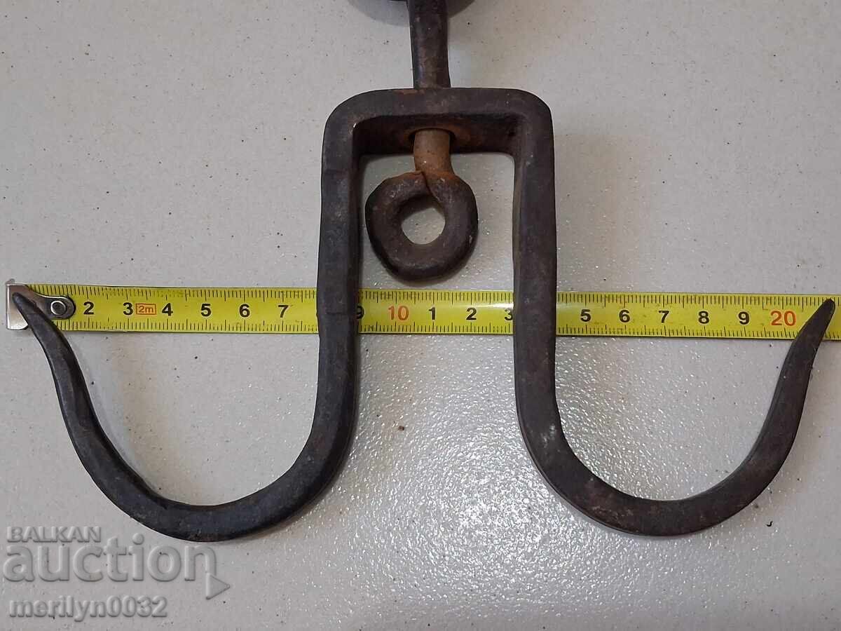 Αρχαία σφυρήλατη γάντζος για κρέμασμα διπλό γάντζο - 7