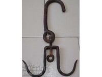 Αρχαία σφυρήλατη γάντζος για κρέμασμα διπλό γάντζο