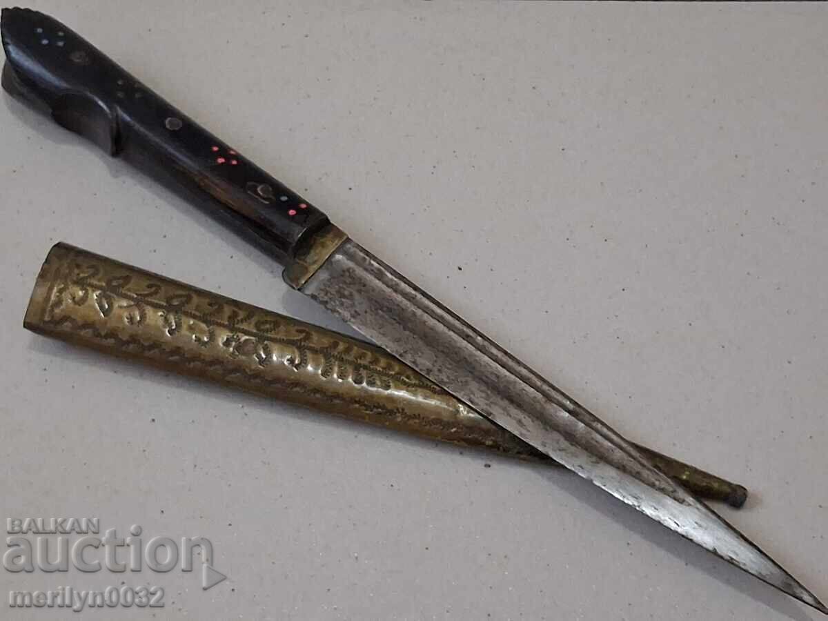 Cuțit renascentist cu teacă, pumnal, lamă - 7