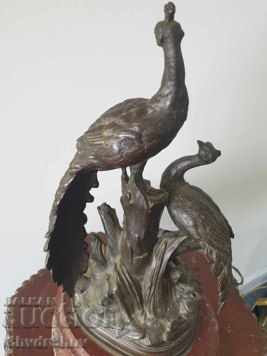 Licitație Veche sculptură/figură franceză din bronz cu păuni