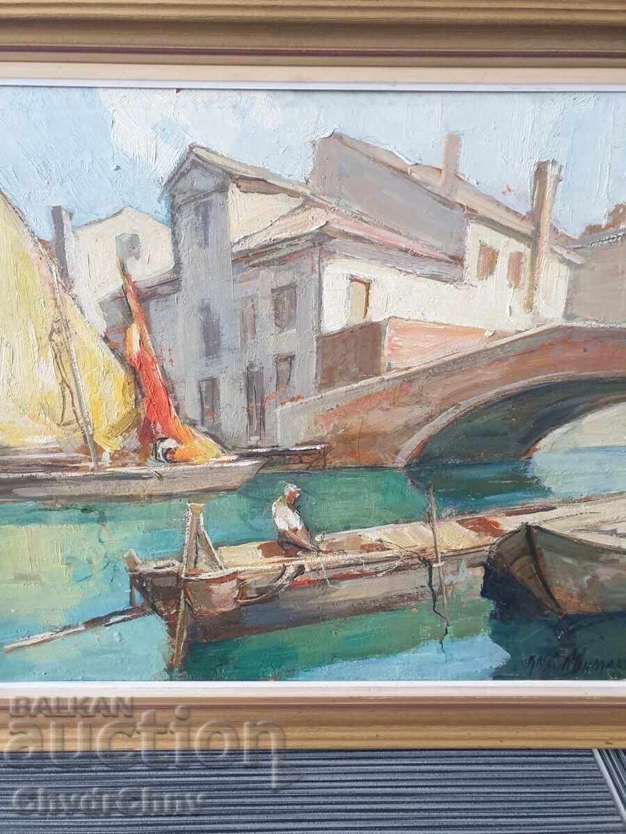 Knut Norman Swedish old large painting oil on fiberboard with price € 300.00 | 586.75 BGN Knut Norman Swedish old large painting oil on fiberboard with price € 300.00 | 586.75 BGN