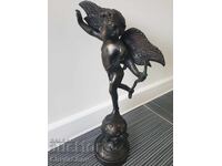 Old French bronze sculpture/figure of an angel/god Cupid
