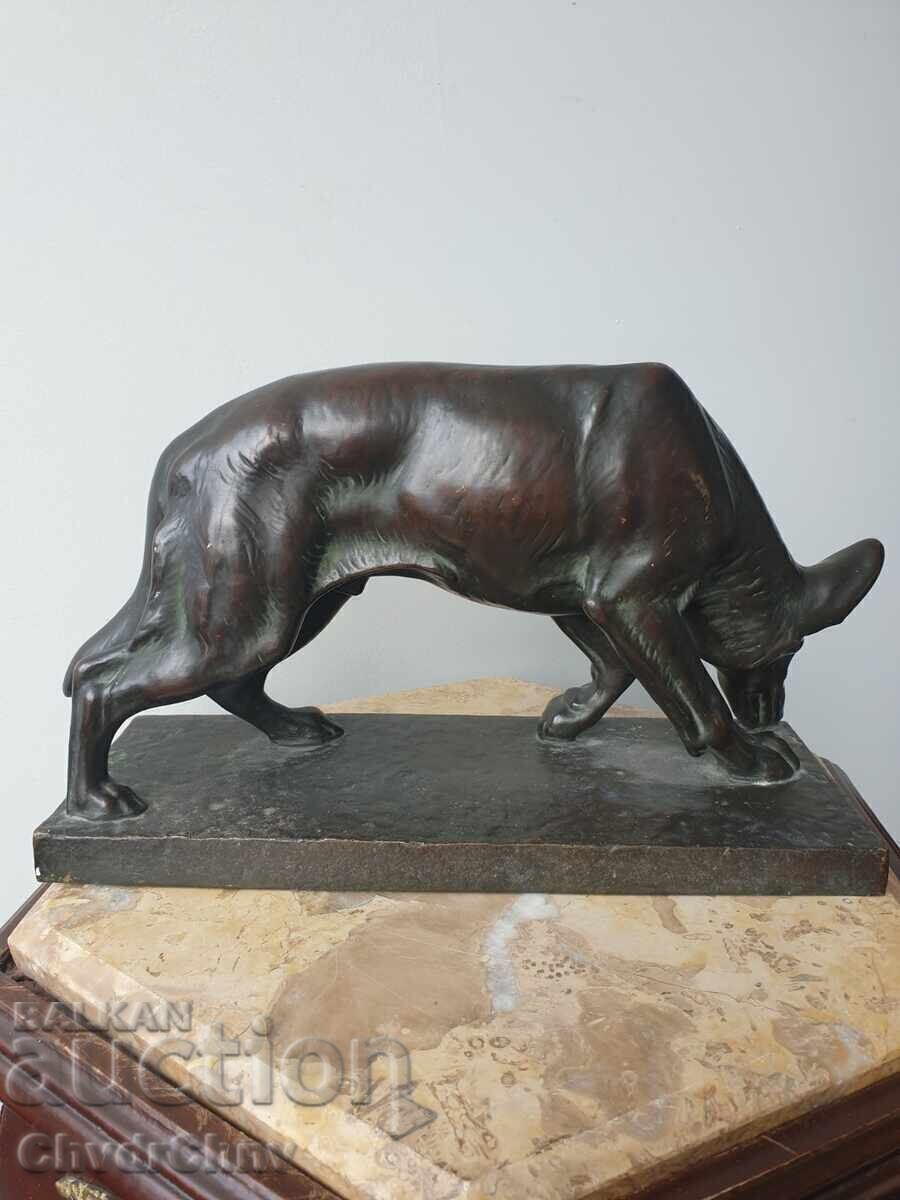 Old German bronze figure of a dog/German Shepherd with price 1500.00 BGN | € 766.94
