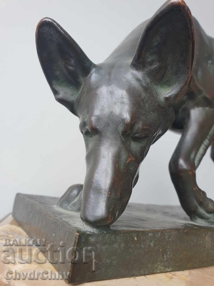 Old German bronze figure of a dog/German Shepherd - 6