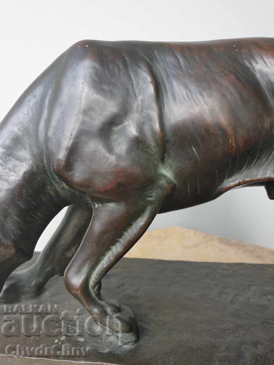 Old German bronze figure of a dog/German Shepherd - 7