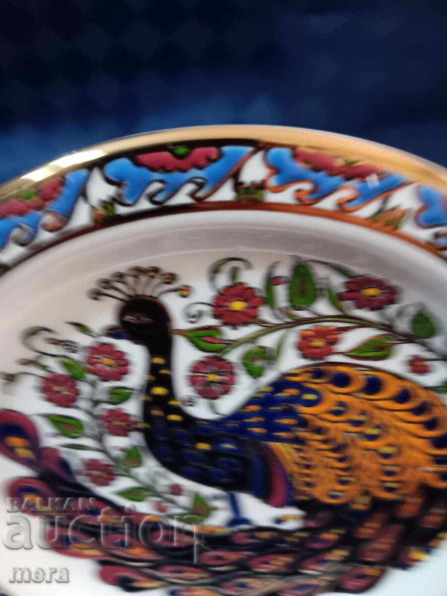 Auction Porcelain author's wall plate - "Peacock" - handmade Auction Porcelain author's wall plate - "Peacock" - handmade