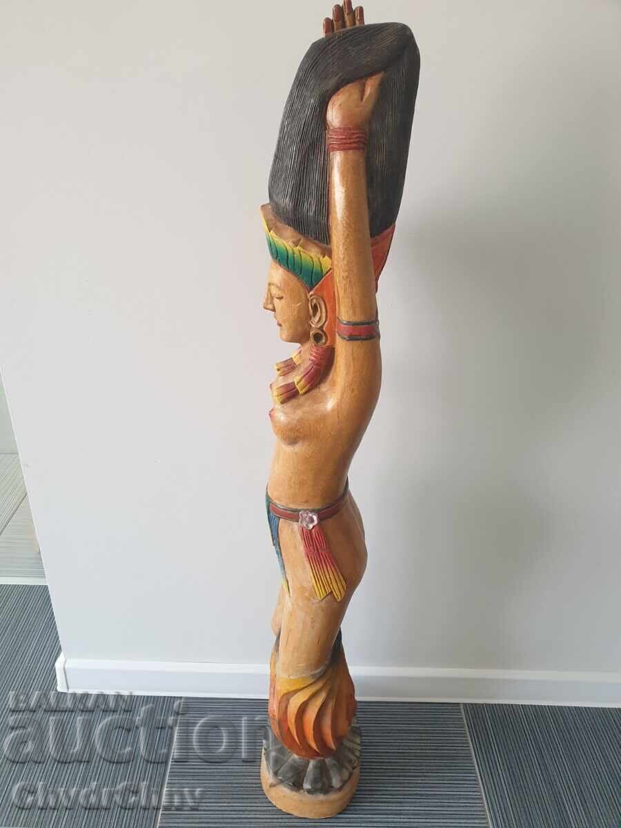 Голяма дървена скулптура/еротика/гола жена/дърворезба 128см с цена 1000.00 лв. | € 511.29