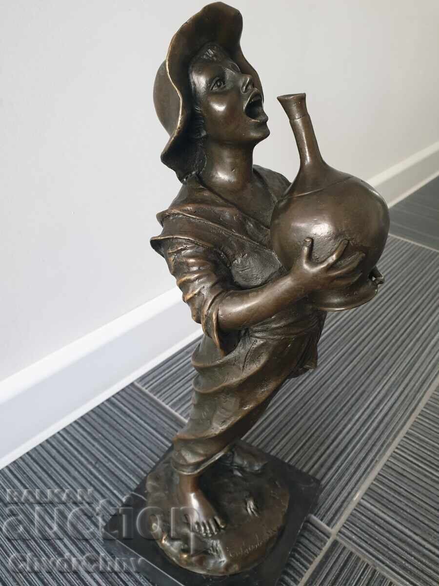 40sm-6kg Barbella statuέτα/παλαιό μπρούτζινο γλυπτό/φιγούρα με τιμή € 400.00 | 782.33 BGN