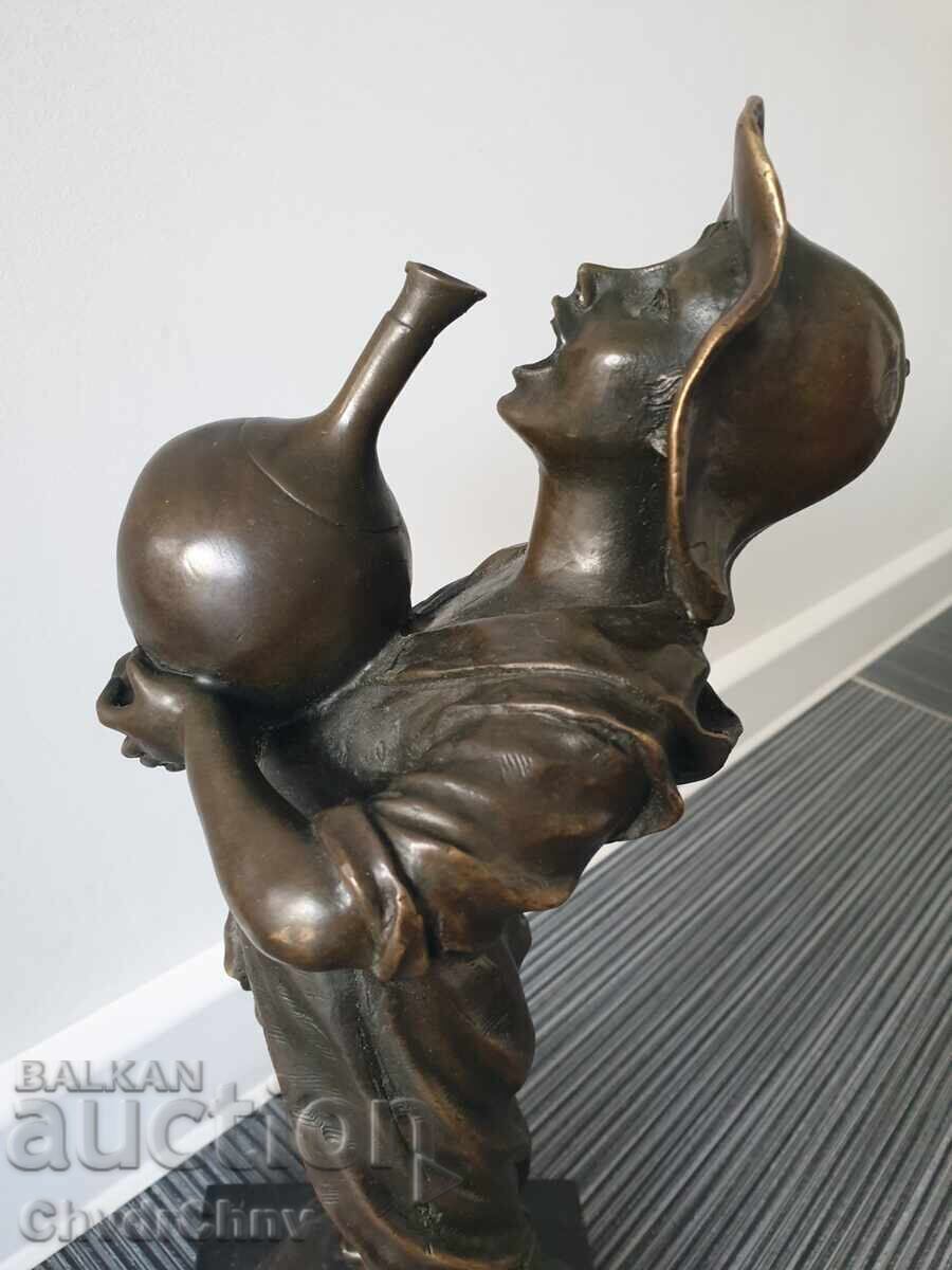 Παράδοση 40sm-6kg Barbella statuέτα/παλαιό μπρούτζινο γλυπτό/φιγούρα