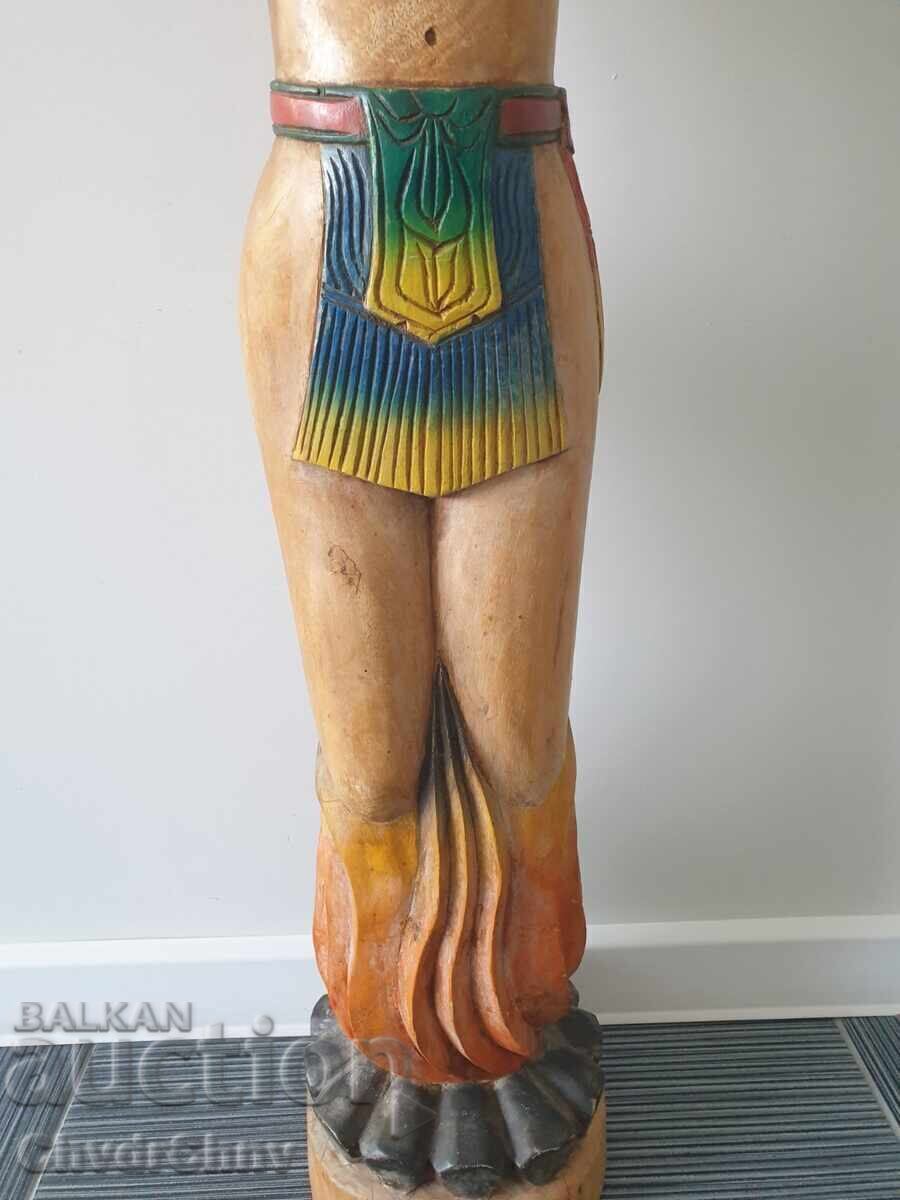 Голяма дървена скулптура/еротика/гола жена/дърворезба 128см - 5