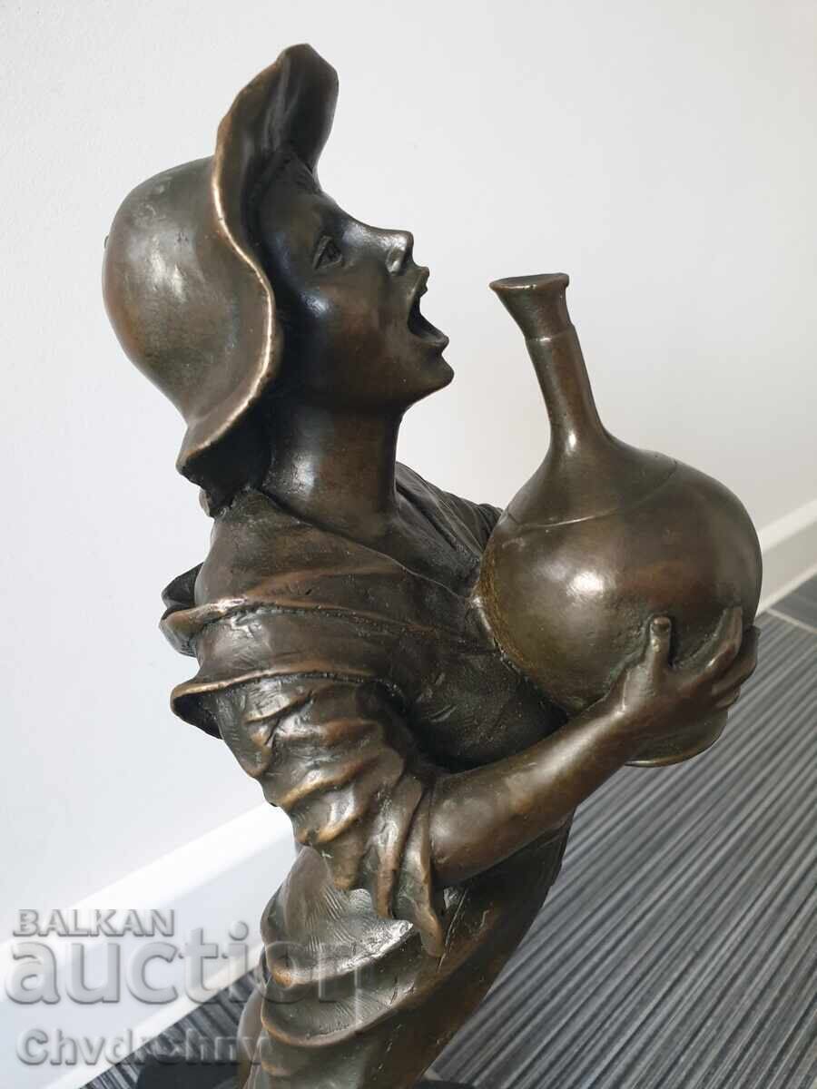 40sm-6kg Barbella statuέτα/παλαιό μπρούτζινο γλυπτό/φιγούρα - 5