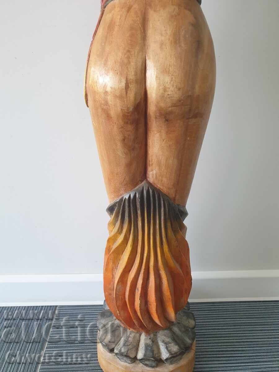 Голяма дървена скулптура/еротика/гола жена/дърворезба 128см - 6