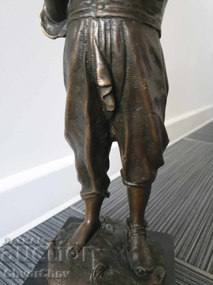 40sm-6kg Barbella statuέτα/παλαιό μπρούτζινο γλυπτό/φιγούρα - 6