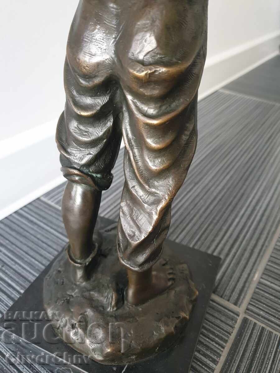 40sm-6kg Barbella statuέτα/παλαιό μπρούτζινο γλυπτό/φιγούρα - 7