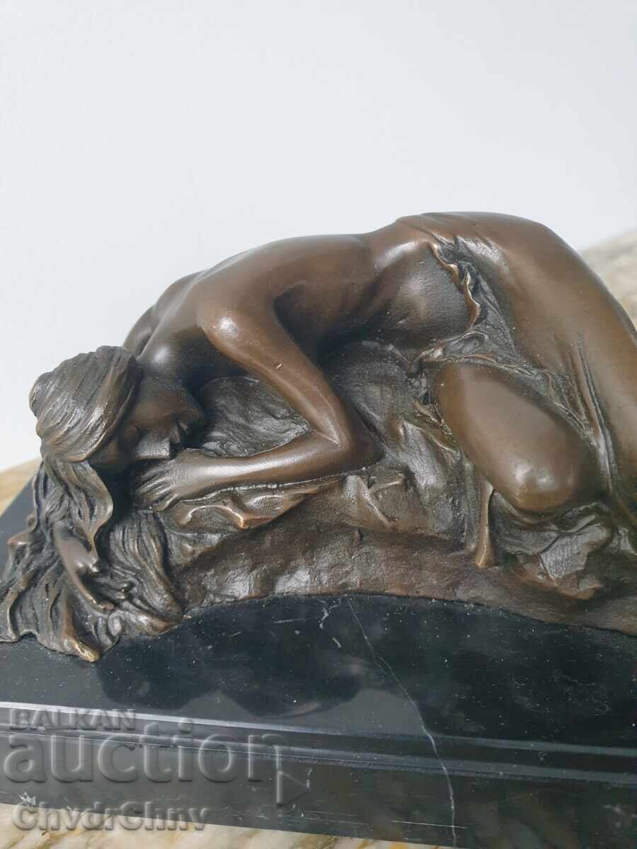 Sculptură din bronz/erotică/figură femeie goală/Statuetă Milo - 5