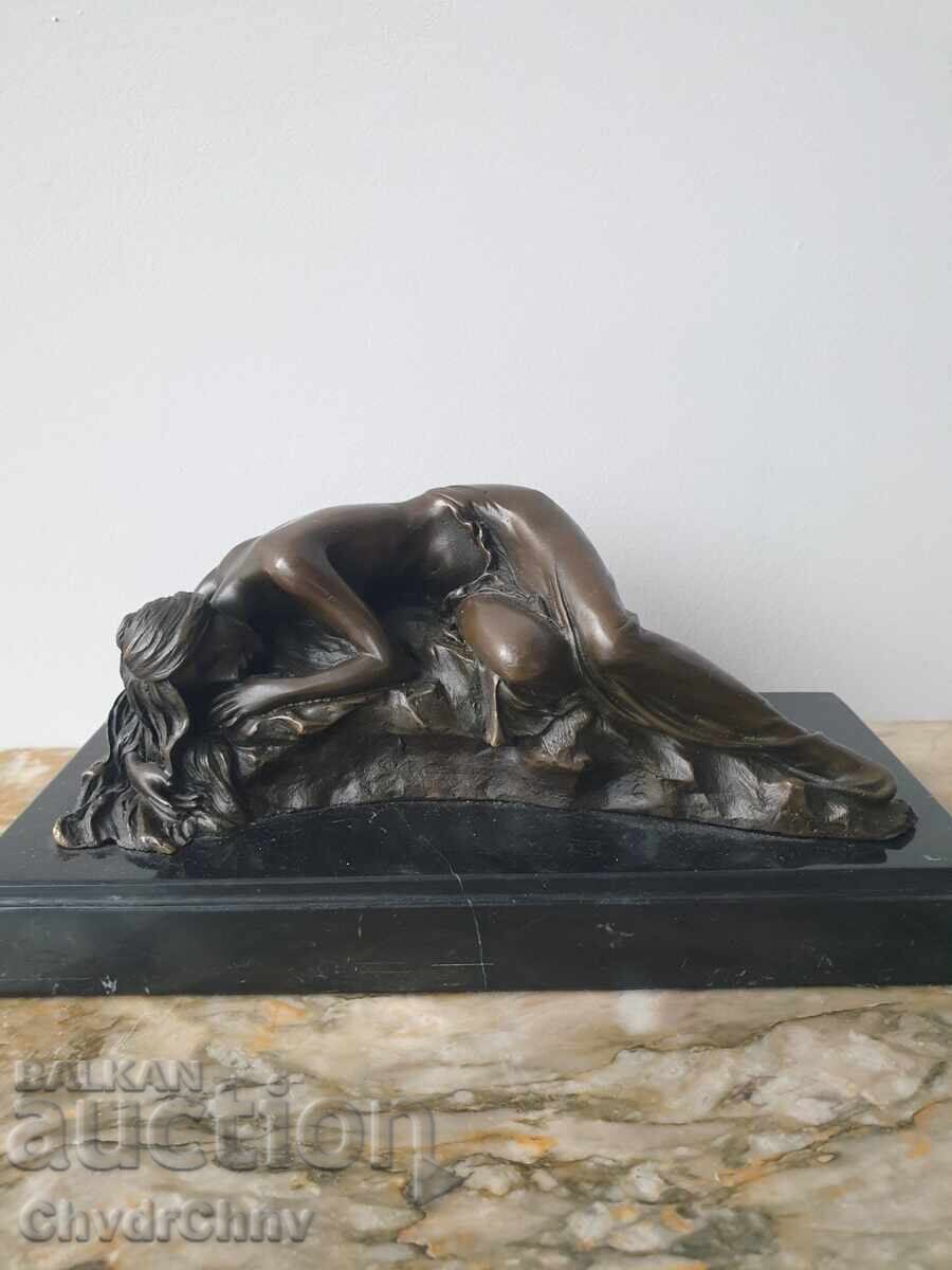 Sculptură din bronz/erotică/figură femeie goală/Statuetă Milo