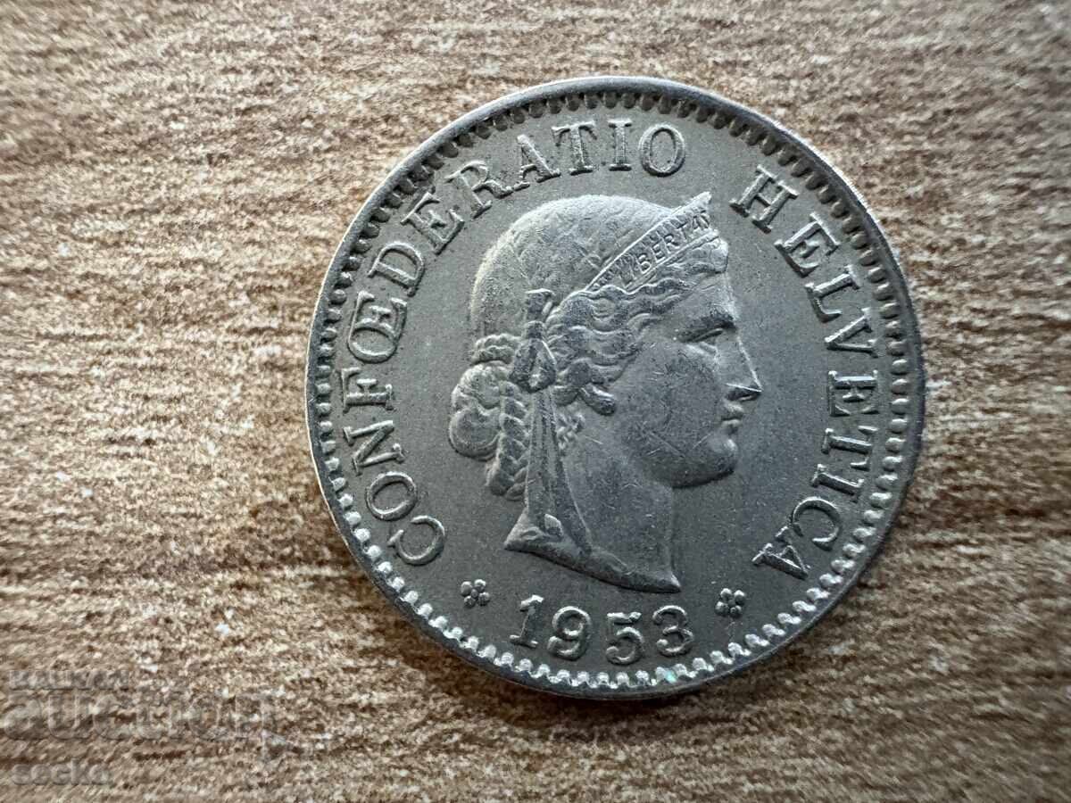Elveția - 5 rapi (1953) cu preț 0.55 BGN | € 0.28 Elveția - 5 rapi (1953) cu preț 0.55 BGN | € 0.28