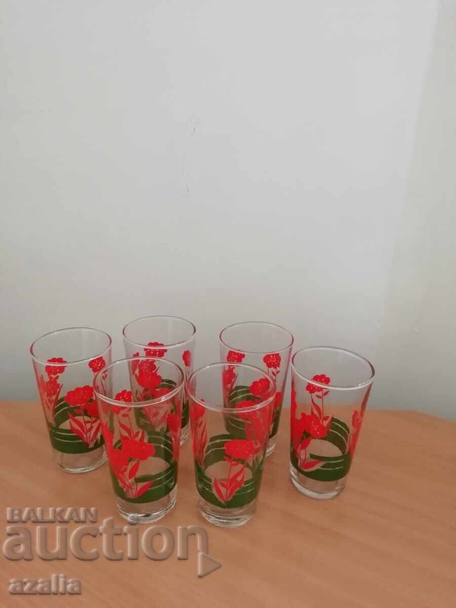 Set of 6 new colored glasses for water and soft drinks with price 15.00 BGN | € 7.67