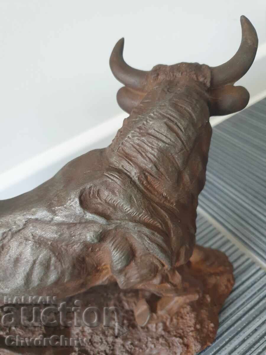 Livrarea Figurină de taur din fontă/statuetă metalică de fier 31cm-5kg