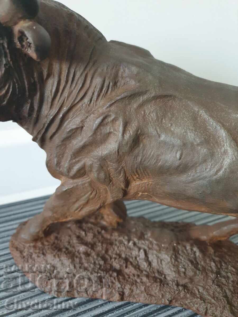 Figurină de taur din fontă/statuetă metalică de fier 31cm-5kg - 5