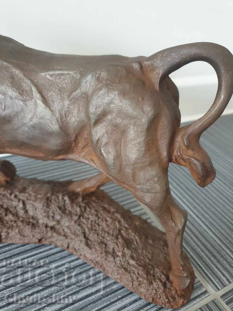 Figurină de taur din fontă/statuetă metalică de fier 31cm-5kg - 6