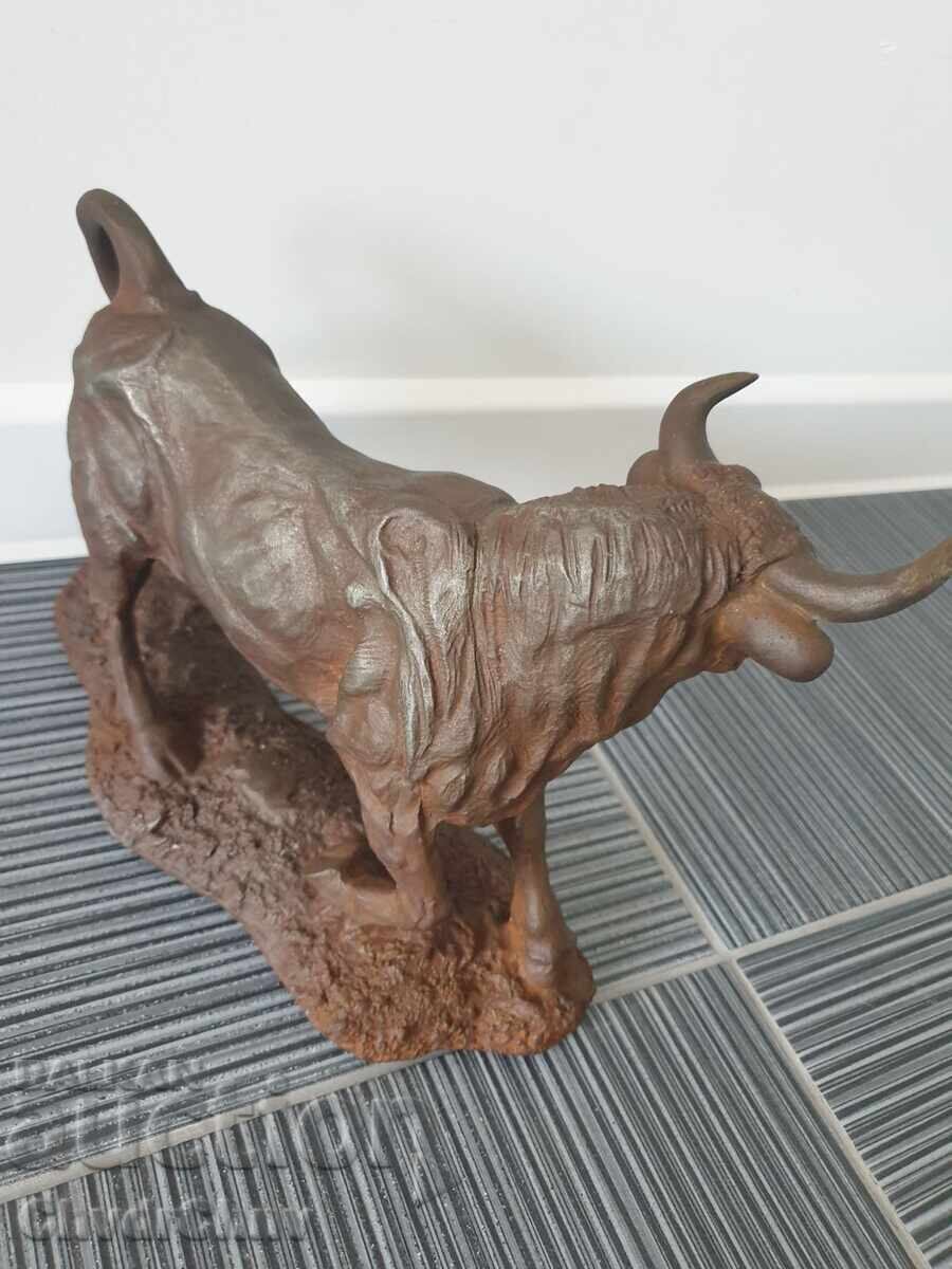 Figurină de taur din fontă/statuetă metalică de fier 31cm-5kg - 7