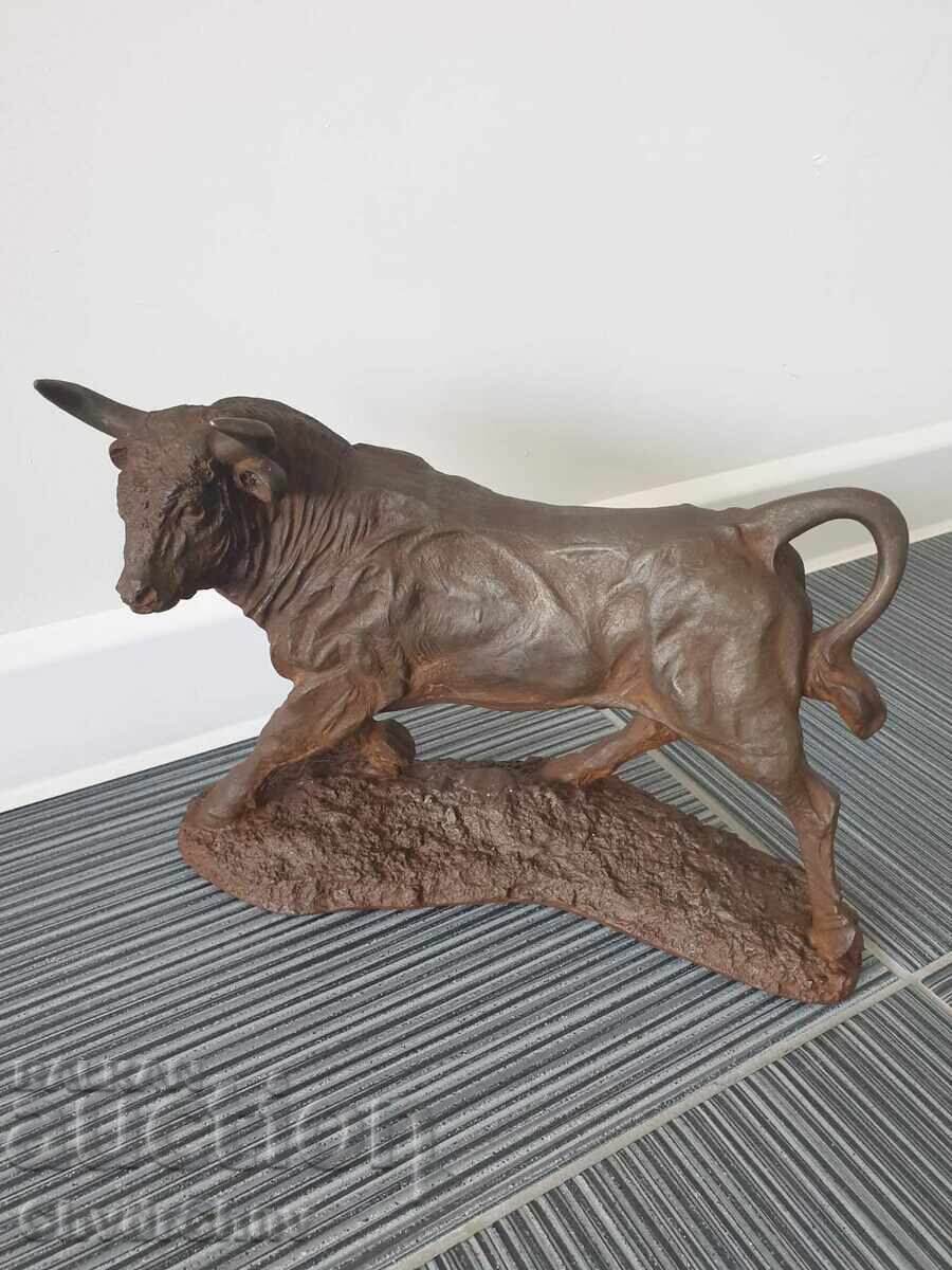 Figurină de taur din fontă/statuetă metalică de fier 31cm-5kg