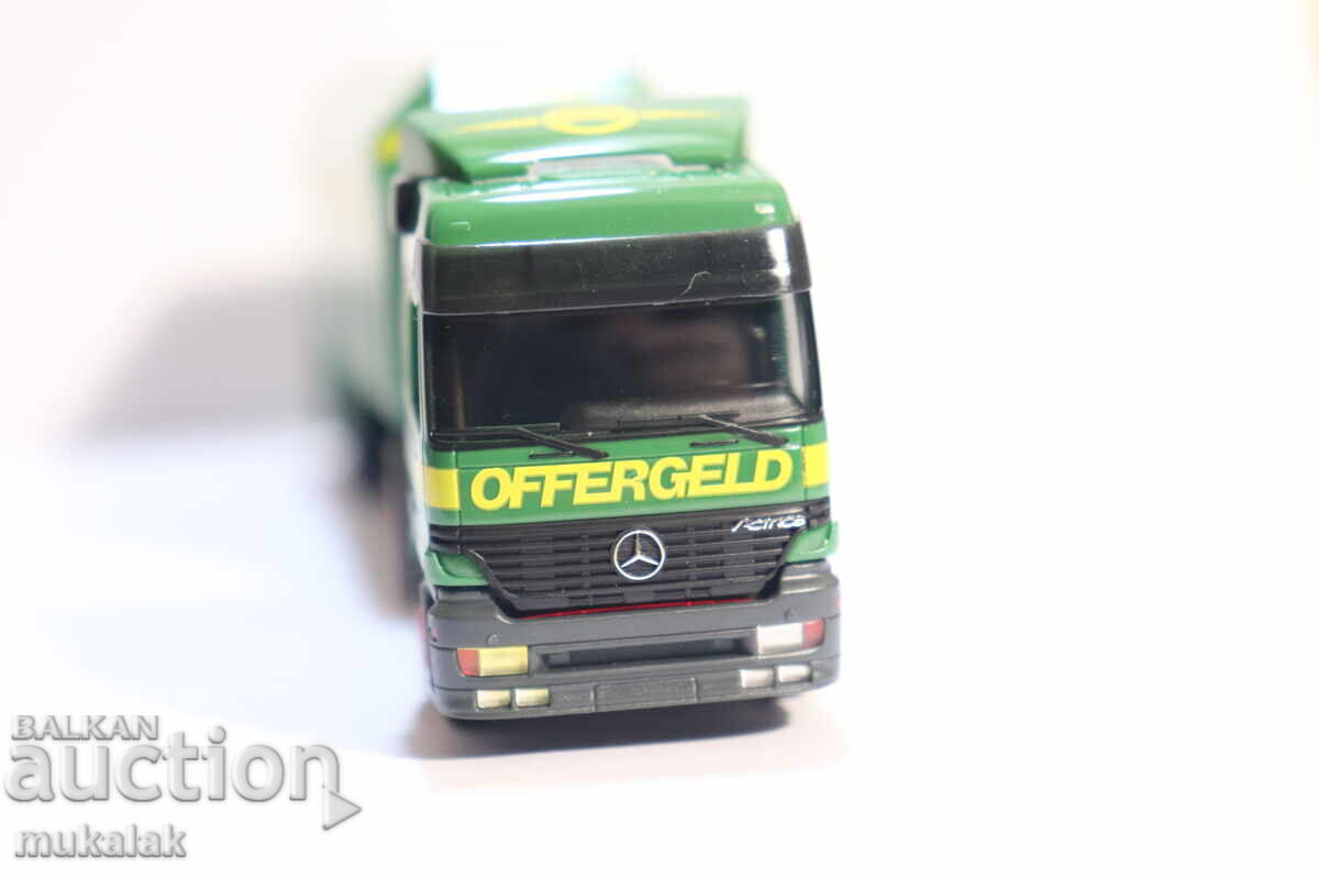 Licitație HERPA H0 1/87 MERCEDES CAMION MODEL TRANSPORT DE STICLĂ