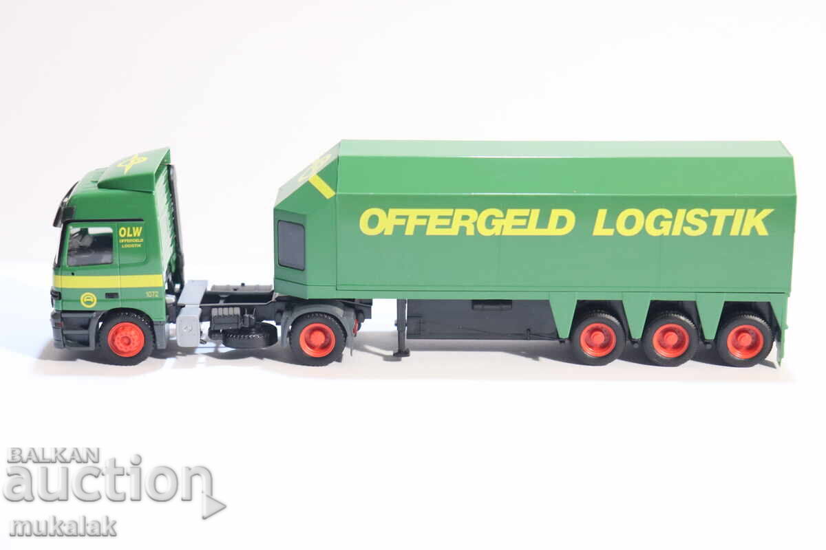 HERPA H0 1/87 MERCEDES CAMION MODEL TRANSPORT DE STICLĂ