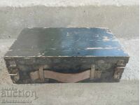 Old military wooden suitcase