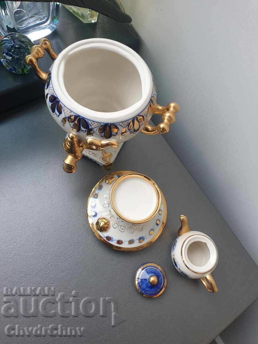 Decorative old Russian porcelain samovar Gzhel/Russia USSR with price 500.00 BGN | € 255.65