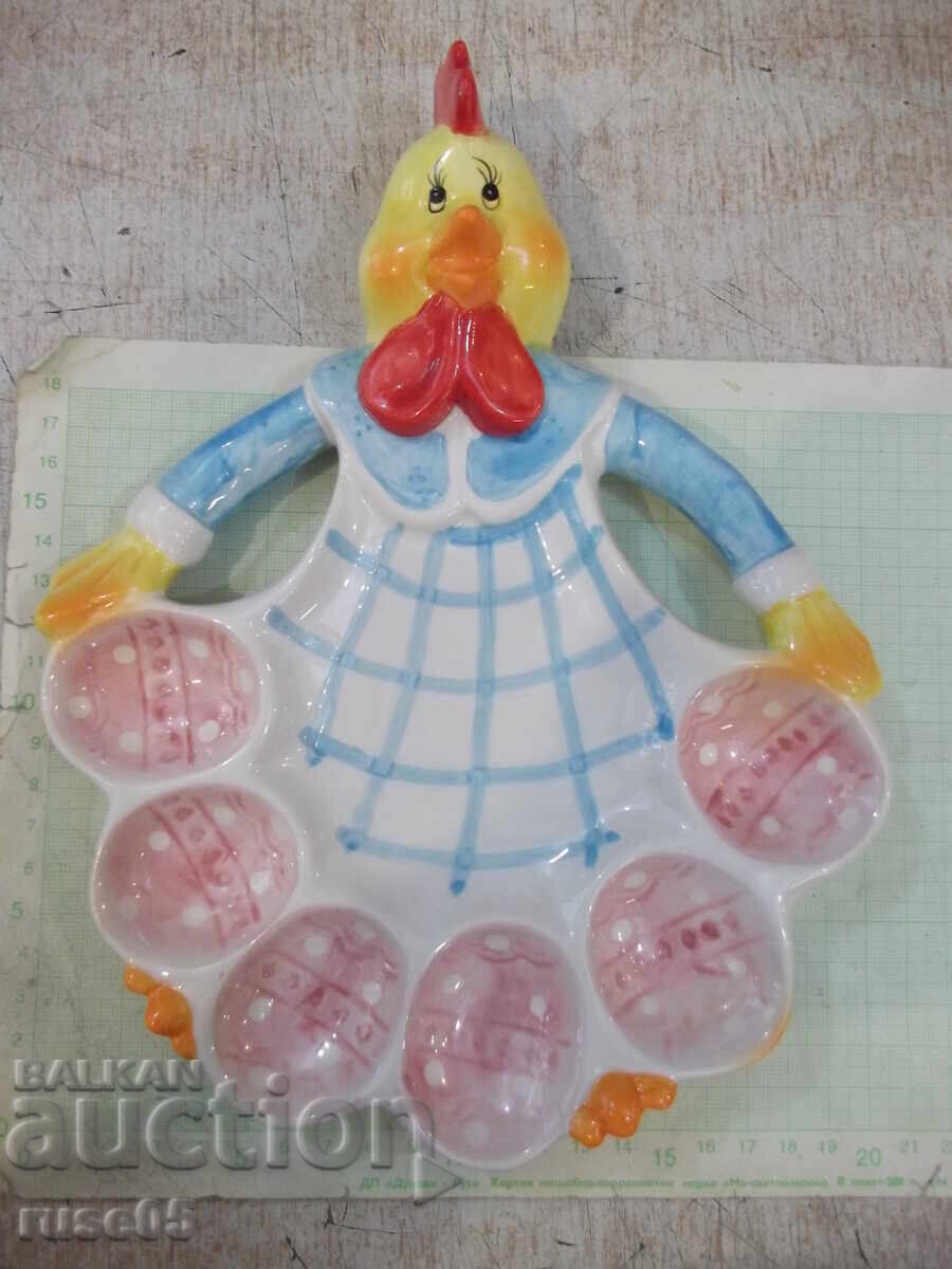 Tavă din porțelan pentru ouă fierte nouă