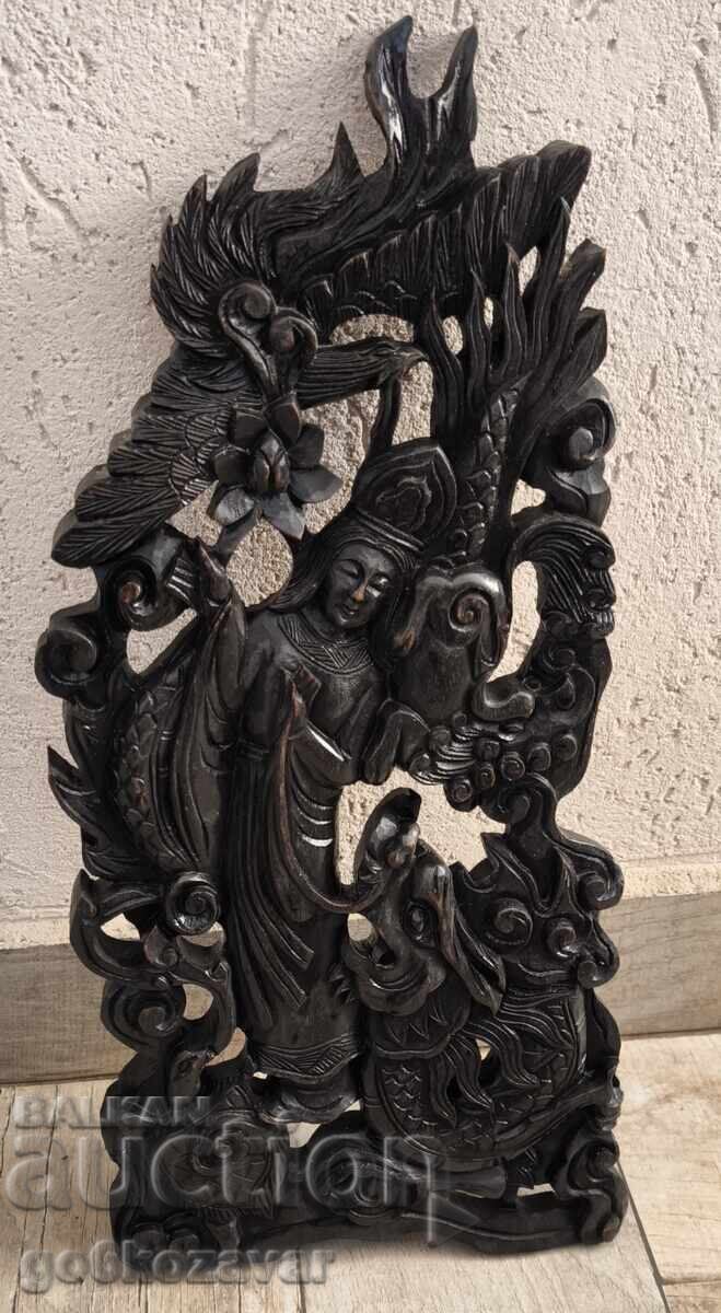 Sculptură veche în lemn, decorațiune etnografică, panou de perete! cu preț 47.00 BGN | € 24.03