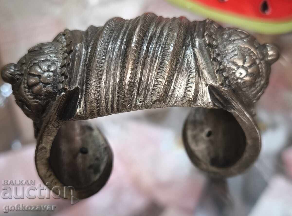 Auction  Revival-era silver bracelet, horn-shaped, ornament, jewelry!