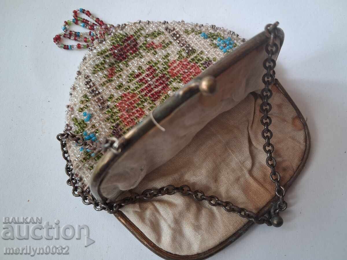 Coin purse pouch beads early 20th century UNIQUE RRRR - 5