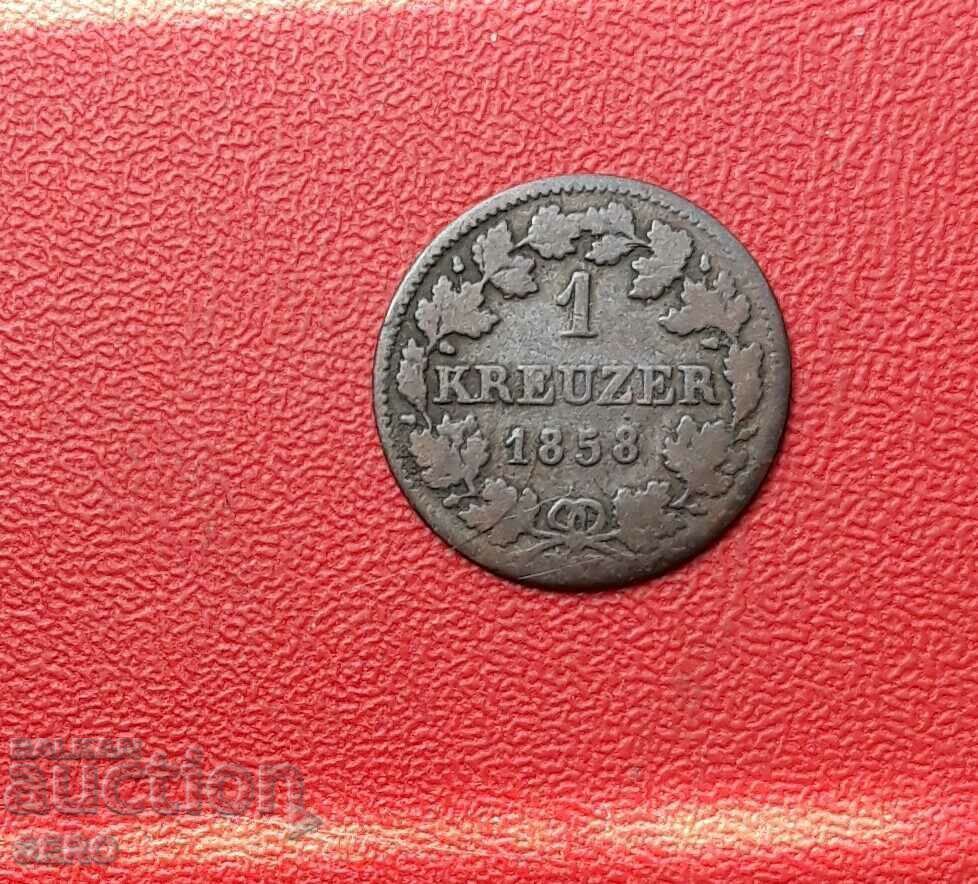 Германия-Бавария-1 кройцер 1858