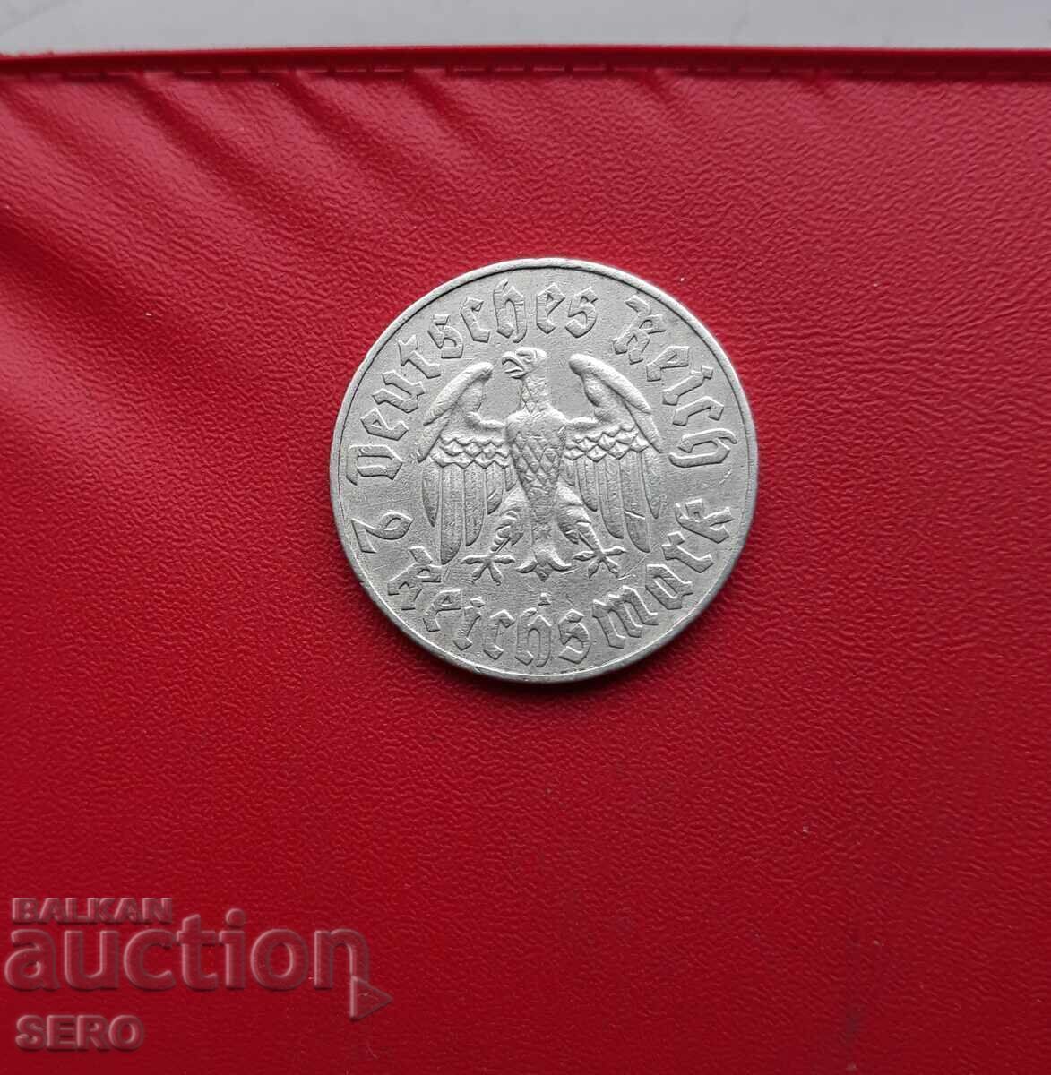 Germany - 2 Mark 1933 A-Berlin - 450 g. from the birth of M. Luther