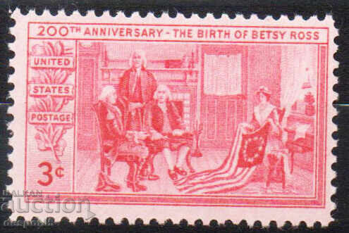 1952. USA. 200th Anniversary of the Birth of Betsy Ross