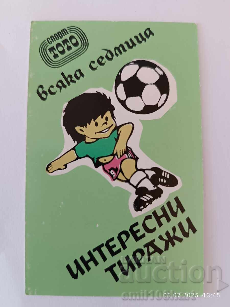 Calendar Sport TOTO 1987 godina Calendar Sport TOTO 1987 godina